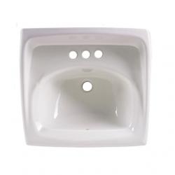 0355.012.020 LAV WHT 20X18 4CC WALL MNT LUCERNE
