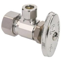 MULTI TURN ANGLE STOP 1/2 INCH NOM COMPRESSION X 3/8 INCH OD COMPRESSION CHROME
