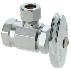 MULTI TURN ANGLE STOP 3/8 INCH FIP X 3/8 INCH OD COMPRESSION CHROME
