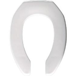 1955SSCT (000) WHITE ELONGATED OPEN FRONT PLASTIC SEAT WITH SELF SUSTAINING HINGES