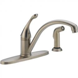 440-SS-DST COLLINS SINGLE HANDLE KITCHEN FAUCET WITH SPRAY STAINLESS