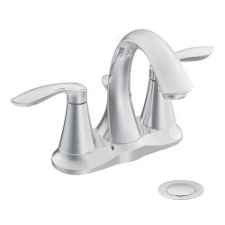 6410BN EVA TWO HANDLE HIGH ARC 4 INCH CENTER BATHROOM FAUCET BRUSHED NICKEL