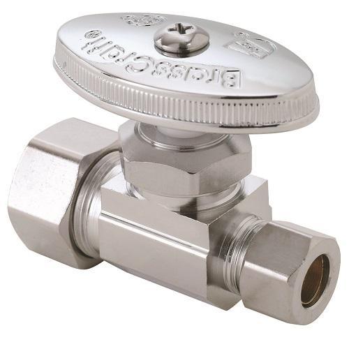 MULTI TURN STRAIGHT STOP 1/2 INCH NOM COMPRESSION X 3/8 INCH OD COMPRESSION CHROME