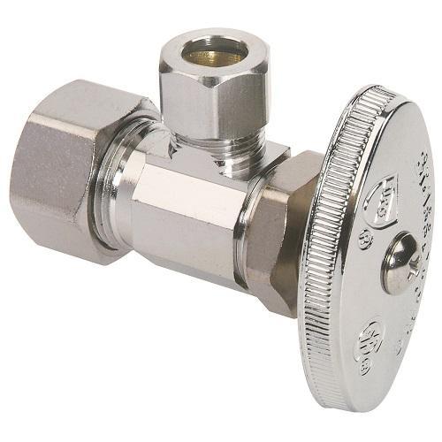 MULTI TURN ANGLE STOP 1/2 INCH NOM COMPRESSION X 3/8 INCH OD COMPRESSION CHROME