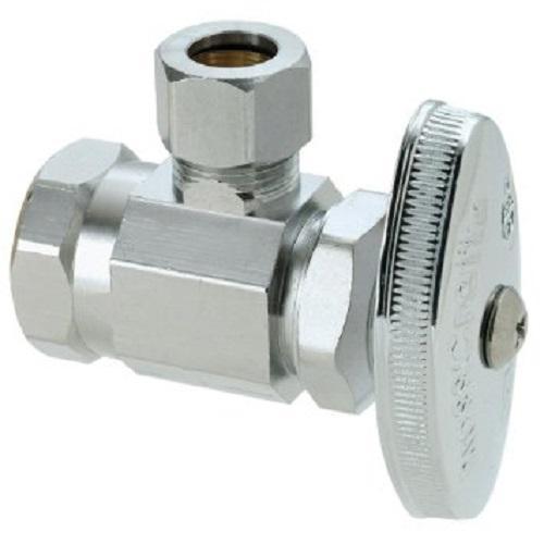 MULTI TURN ANGLE STOP 3/8 INCH FIP X 3/8 INCH OD COMPRESSION CHROME